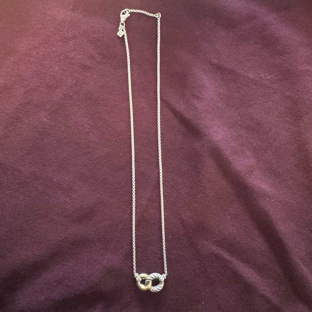 David Yurman Sterling Silver Necklace with 14K bonded yellow gold